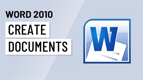 Word 2010 Creating Documents Youtube