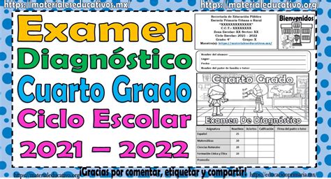 Examen Diagnostico Cuarto Grado Primaria Conaliteg Mx Reverasite