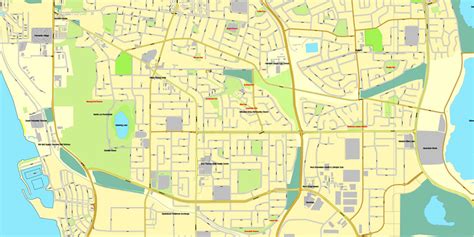 Perth Australia Exact Vector Street City Plan Map V309 Full