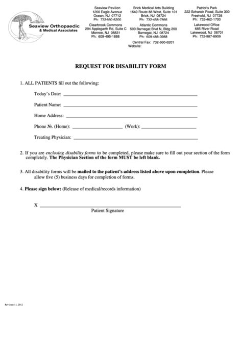 The person using this form is required to fill in his details along with the details of his family and doctor before submitting the form to the authority. Top 7 Nj Disability Forms And Templates free to download in PDF format