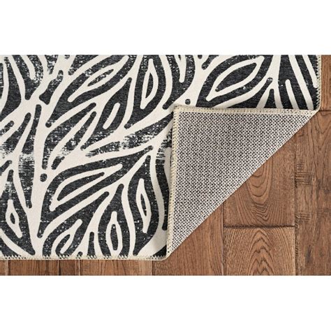 Linon 3 X 5 Ivoryblack Indoor Machine Washable Area Rug In The Rugs