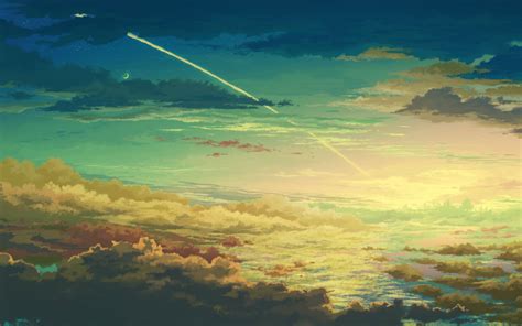 Painting Of Cloudy Sky Artwork Sky Clouds Sunset Hd Wallpaper