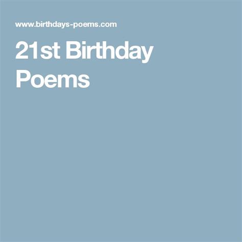 21st Birthday Poems 21st Birthday Poems Birthday Poems 21st Birthday