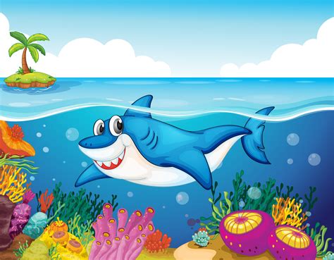 Shark Fish In Sea 414166 Vector Art At Vecteezy