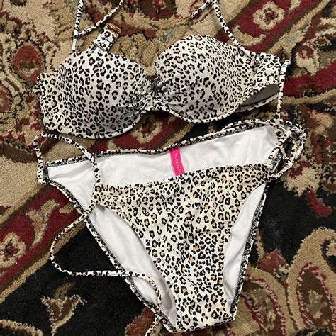 Victoria Secret Cheetah Bikini With Detachable Bra Depop