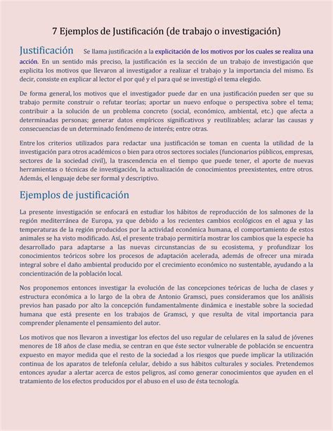 7 Ejemplos De Justificación By Flor Romero Issuu