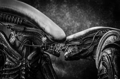 Xenomorph Digital Art Aliens Horror Science Fiction Monochrome
