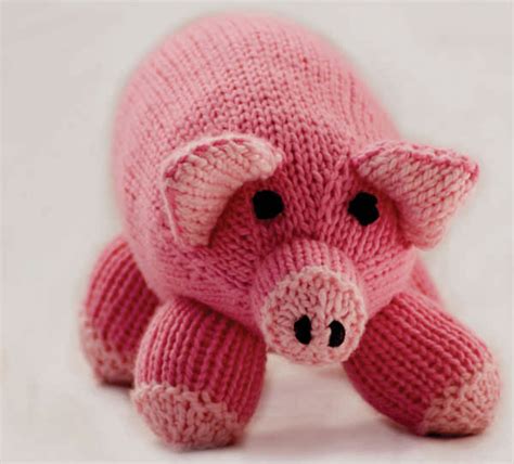Pink Pig Toy In Cascade 128 Superwash Knitting Patterns Loveknitting