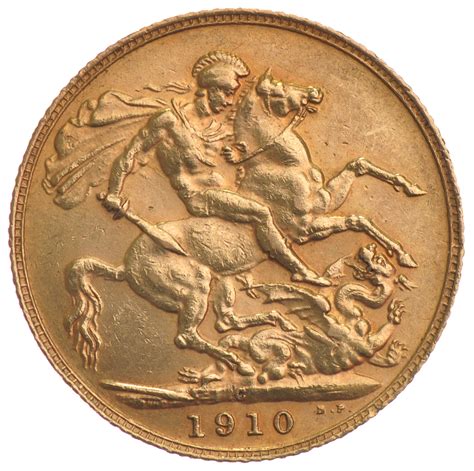 These coins are small, but heavy. 1910 Gold Sovereign - King Edward VII - C - £629