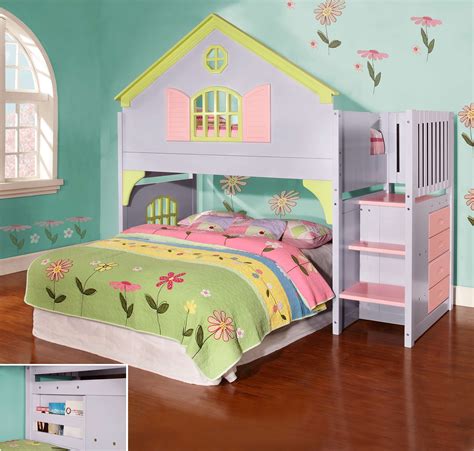 Discovery World Furniture Twin Doll House Loft Beds With