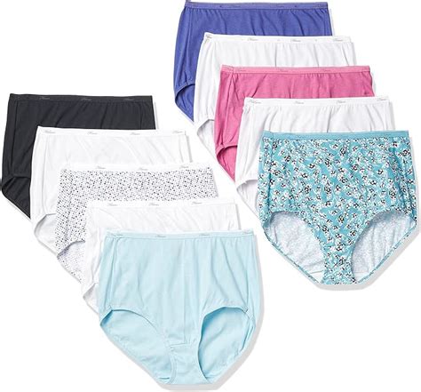 Hanes Women S Underwear Pack High Waisted Cotton Brief Panties 10 Pack Colors May Vary