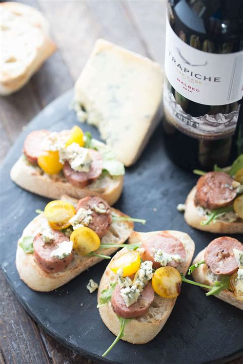 What brand are you guys using? Chicken Apple Sausage & Blue Cheese Crostini ...