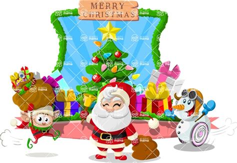 Merry Christmas With Santa Claus Vector Illustration Graphicmama