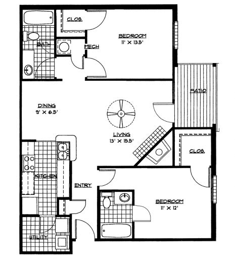 20 Unique 2 Bedroom Floor Plans