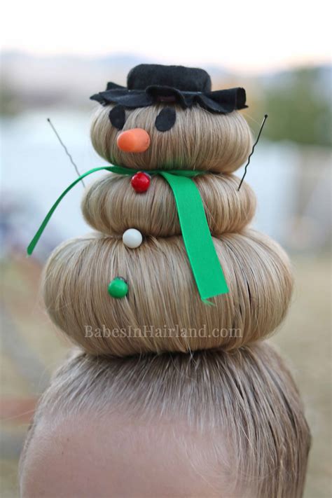 Snowman Hairstyle For Crazy Hair Day Or Christmas