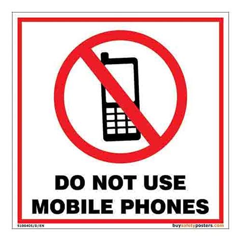 Do Not Use Mobile Phones Sign In English Vinyl