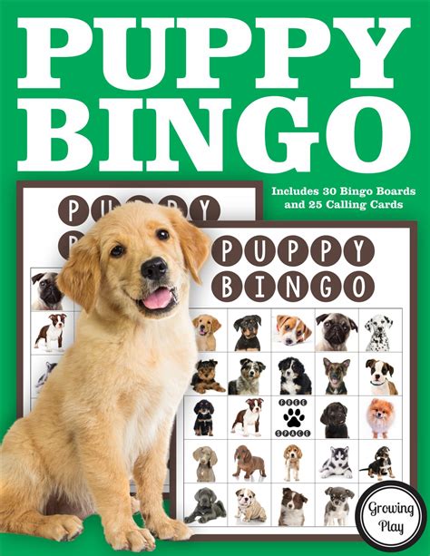 Puppy Bingo Printable Game Classroom Or Party Set Growing Play