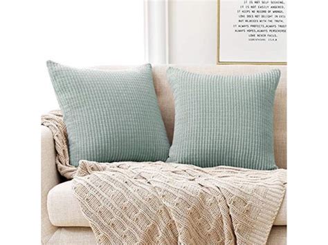 Deconovo Christmas Decorations Throw Pillow Cover Corduroy Stripe Pattern Cushion Covers For