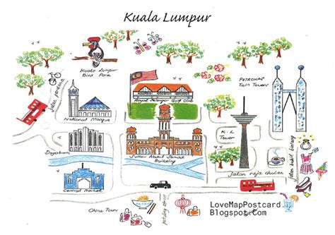 Love Map Postcard Map Postcard Of Kuala Lumpur Malaysia