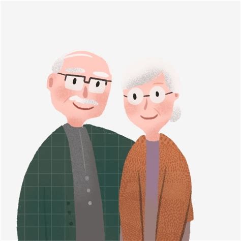 Elderly Couple Hd Transparent Hand Drawn Cute Elderly Couple