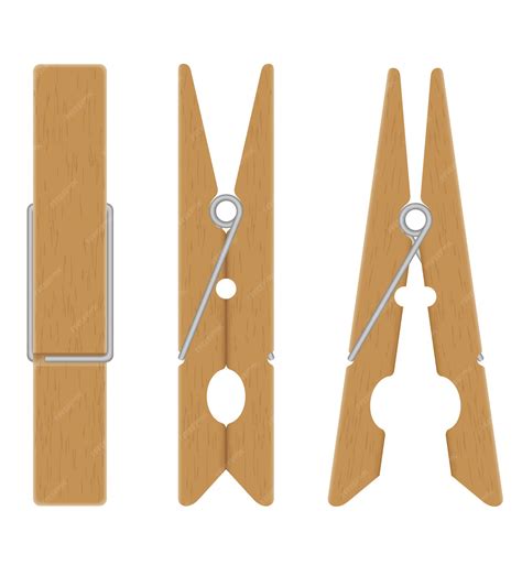 Premium Vector Wooden Clothespins Vector Illustration