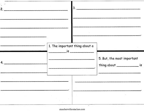 Four Square Writing Templates Four Square Writing The Important Book