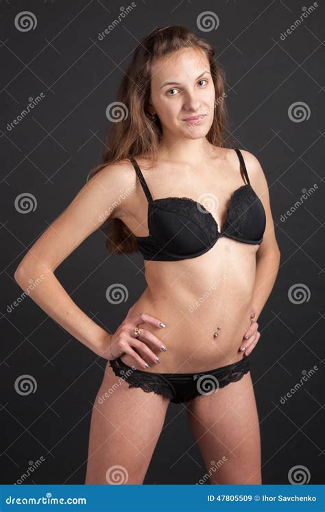 Beautiful Slender Girl In Lingerie Stock Image Image Of Adult Body