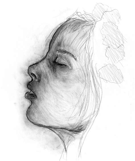 Woman Face Side Profile Drawing ~ Face Sketch Female Side Draw Profile Drawing Woman Girl