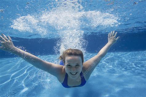 Young Girl Swimming Underwater Stock Image F0108111 Science Photo Library