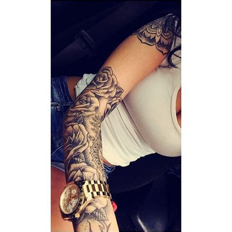 What are the best half sleeve tattoo designs? Follow Pinterest for more ! @Niya Smith Roses sleeve ...
