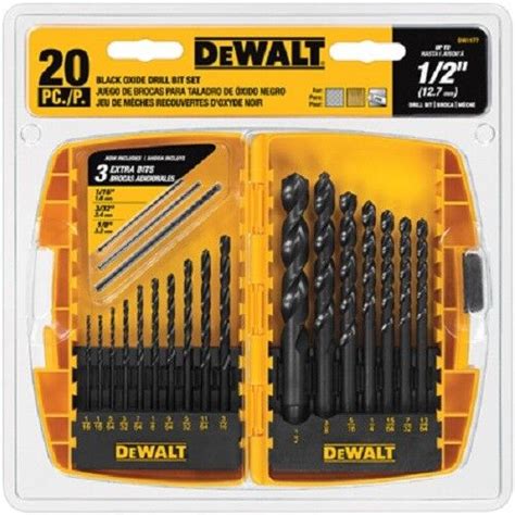 Dewalt Dw1177 20 Piece Black Oxide Metal Drilling Bit Set Ebay