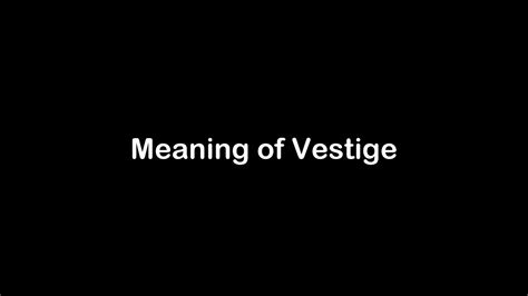 What Is The Meaning Of Vestige Vestige Meaning With Example Youtube