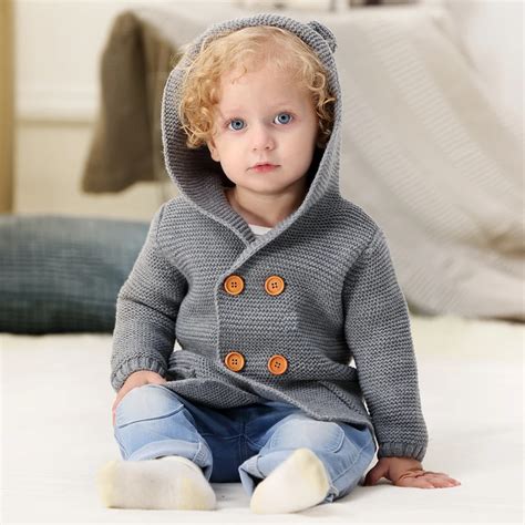 Winter Sweaters For Baby Girls Cardigans Autumn Hooded Newborn Boys