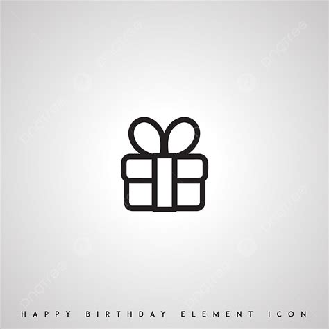 Black Birthday Card Vector Png Images Black And White Birthday Icons