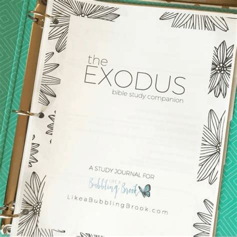 The Exodus Bible Study Companion Printable Journal Bubbling Brook