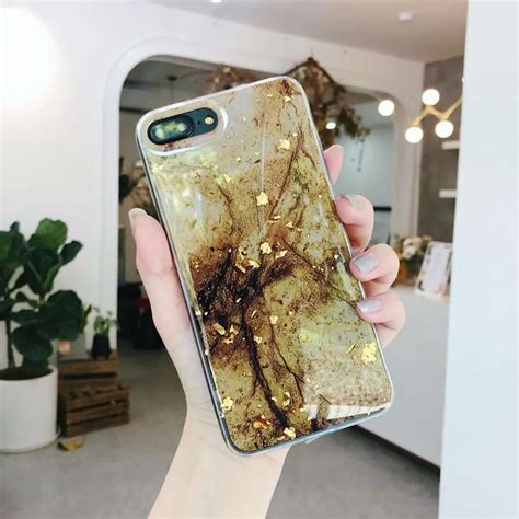 Gold Foil Marble Phone Cases For Iphone X 10 Xs Max Xr Soft Tpu Telefon
