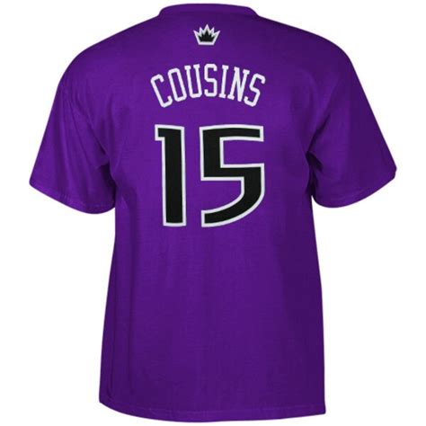 Adidas Sacramento Kings 15 Demarcus Cousins Purple Net Number T Shirt
