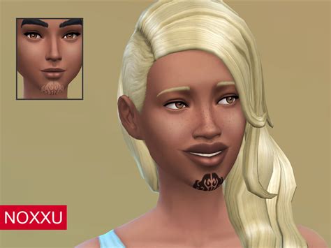 The Sims Resource Tribal Chin Tattoo V2