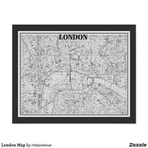 London Map Poster Zazzle London Map Poster London Map Map Poster