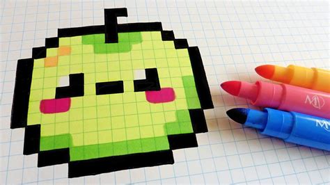 Handmade Pixel Art How To Draw Kawaii Apple Pixelart ViYoutube