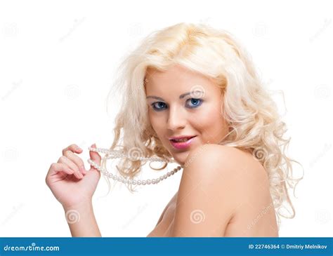 Portret Van Mooie Blonde Vrouw Stock Foto Image Of Uitziend Naald 22746364