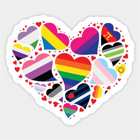 Lgbt Pride Heart Lgbt Pride Heart Sticker Teepublic