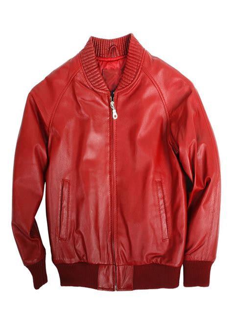 Ruddy Red Bomber Jacket Leather4sure Men