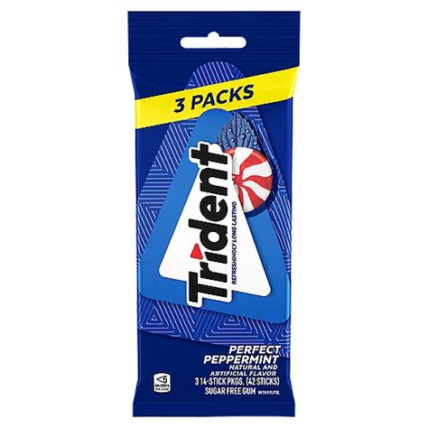 Trident Perfect Peppermint Sugar Free Gum 42 Count