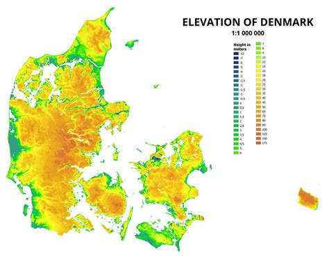 Geographical Map Of Denmark Topography And Physical Features Of Denmark