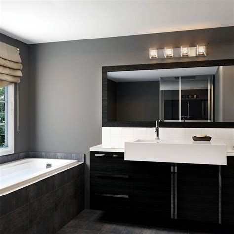 This artika bubble cube does measure 24 inches and it matches the size of the cabinet in one of my bathrooms. Artika | Crystal Cube 4-light Vanity Light