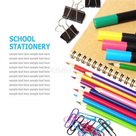 School And Office Stationery Isolated On White Stock Photo Image Of