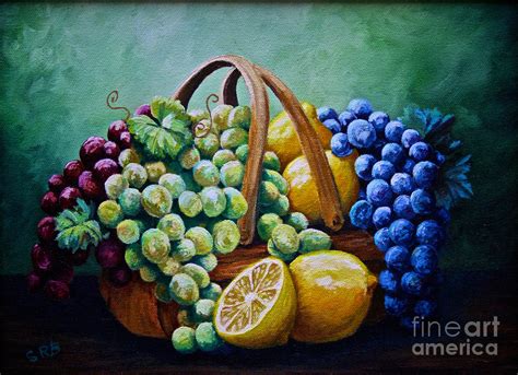 Srb Grape Basket Painting By Susan Herber Fine Art America