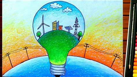 Save Energy Drawing Competitionhow To Draw Save Electricity Easy