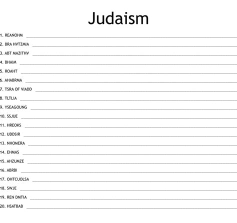 Judaism Word Scramble Wordmint